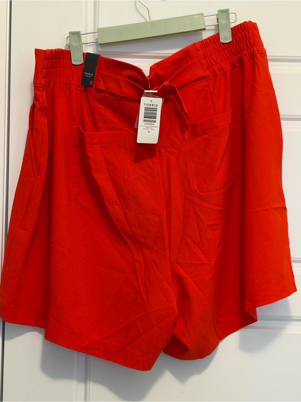 torrid 16 Bold Red Elastic Waist Utility Shorts